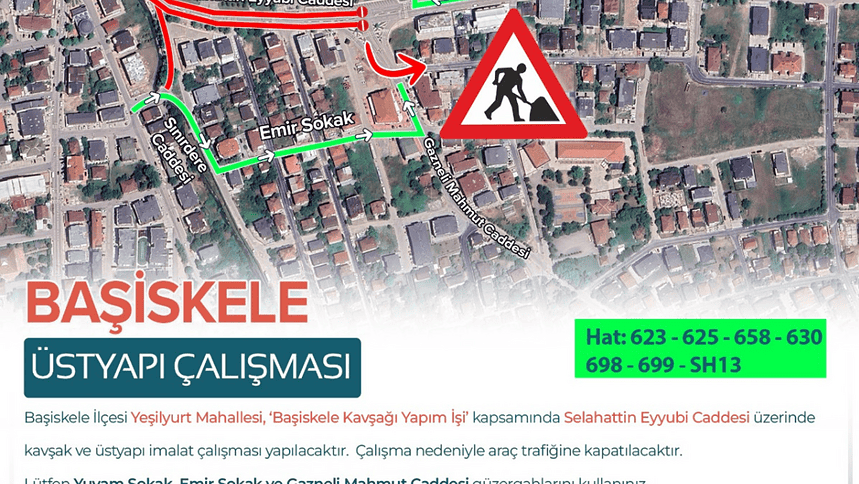 Selahattin Eyyubi Caddesi 4 Gün Trafiğe Kapalı