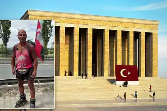 Almanya'dan Patenle Anıtkabir'e Ulaşmak İsteyen Murat Sağlam 10 Ülke Aşıp Darıca'da Mola Verdi