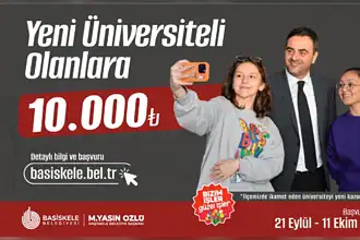 Başiskele'de Üniversiteliye 10 Bin TL Destek: Başvuru 21 Eylül'de