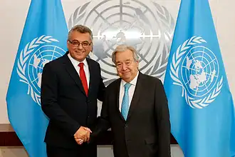 Erhürman, BM'de Guterres ile Kıbrıs İçin Bir Araya Geldi