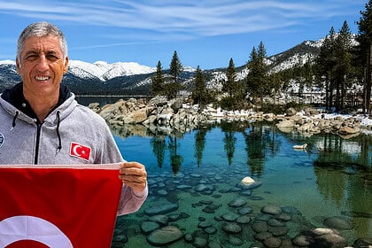 Kilo Vermek İçin Yüzmeye Başladı, Tahoe Gölü'nü Geçen İlk Türk Oldu