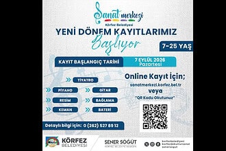 Körfez Belediyesi Sanat Merkezi Ücretsiz Kurs Kayıtları Başladı: 7-25 Yaş Arası Ücretsiz Eğitim