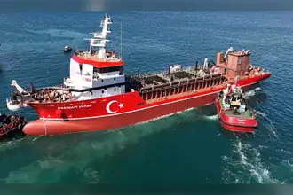 Milli Tarama Gemisi UAB Mavi Vatan Suya İndirildi: Türk Tersanesinde İlk