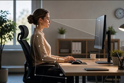 Monitörde Çalışırken En Uygun Oturma Pozisyonu Nedir? Bilgisayar Göz Hizası Nasıl Olmalı?