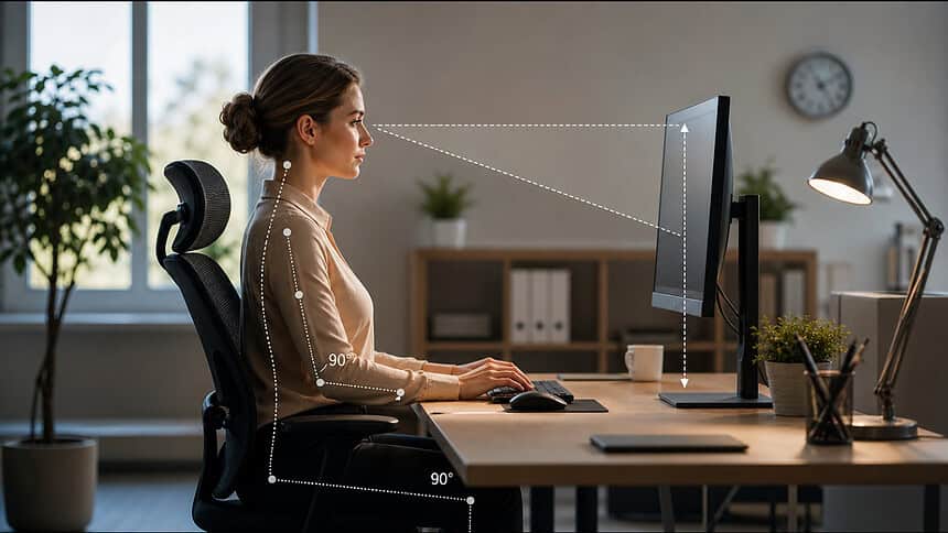 Monitörde Çalışırken En Uygun Oturma Pozisyonu Nedir? Bilgisayar Göz Hizası Nasıl Olmalı?