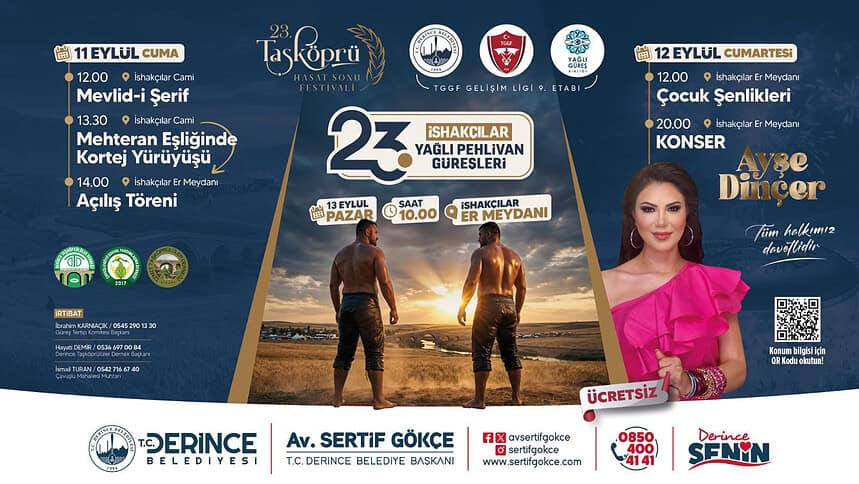 Derince 23. Taşköprü Hasat Sonu Festivali Başlıyor: İshakçılar'da Yağlı Güreş Ve Konser Heyecanı!