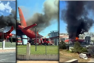 Çayırova UçakPark'ta Korkutan Yangın: Airbus A340 Alevlere Teslim Oldu!