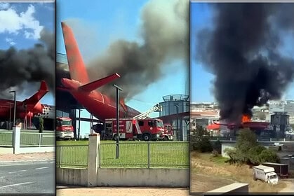 Çayırova UçakPark'ta Korkutan Yangın: Airbus A340 Alevlere Teslim Oldu!