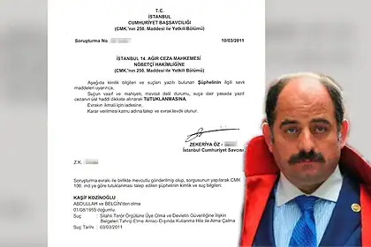 Zekeriya Öz'ün Kozinoğlu'nu Tutuklatan Sevk Yazısı Ortaya Çıktı