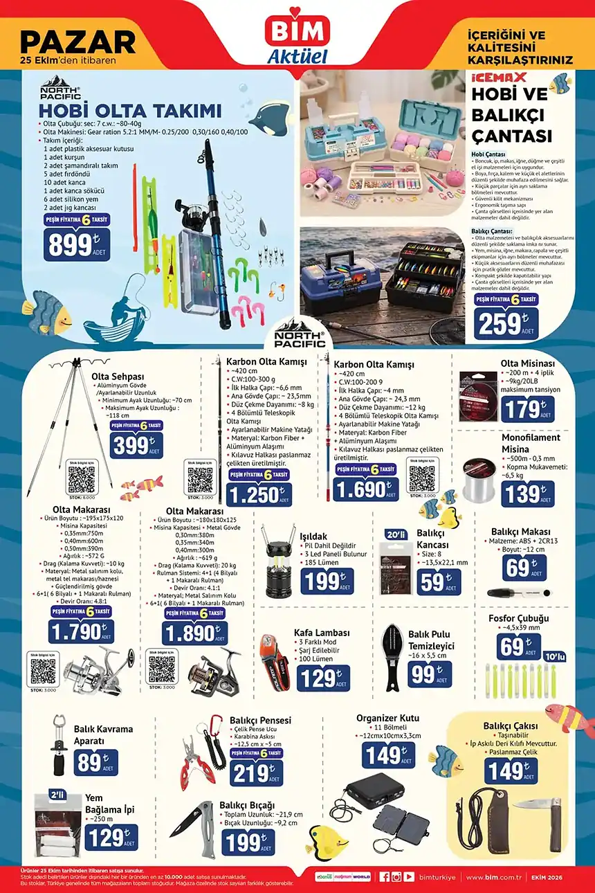 BİM 25 Ekim 2026 Kataloğu: Kumtel Isıtıcı, Tefal Ürünleri ve Olta Takımı Geliyor!