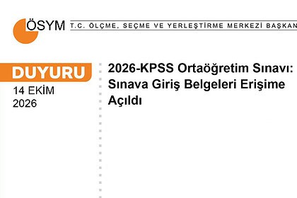 2026 KPSS Ortaöğretim Sınav Giriş Belgeleri ÖSYM AİS’te Erişime Açıldı!