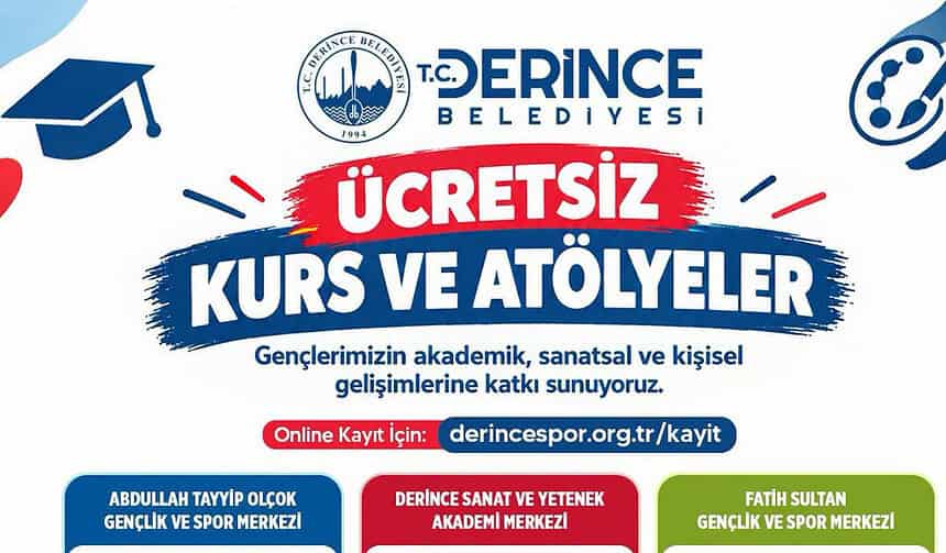 Derince Belediyesi'nden Gençlere Ücretsiz Kurs ve Atölyeler!