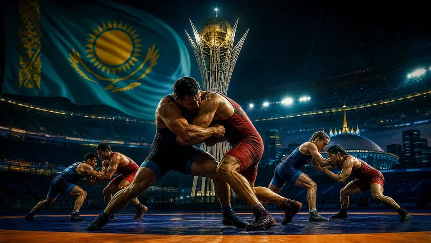 Dünya Güreş Şampiyonası Astana’da Başlıyor: 30 Milli Güreşçi Madalya İçin Mücadele Edecek