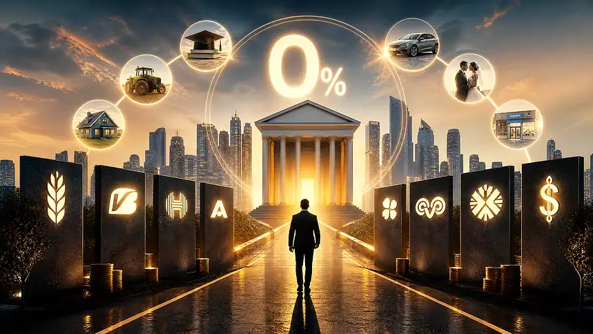 Faizsiz Kredi Veren Bankalar 2026 - Ziraat, Vakıfbank, Halkbank, Akbank, Garanti, Yapı Kredi, QNB, İş Bankası Faizsiz Kredi