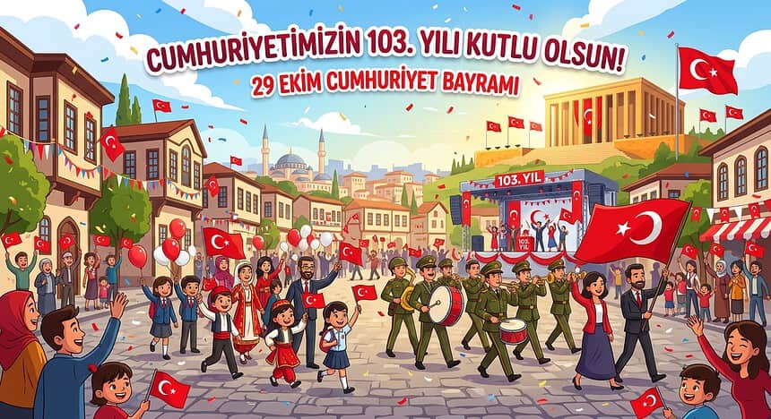 29 Ekim Kutlama Mesajları Resimli 2026: Kutlama Programı | 29 Ekim Şiirleri 4 Kıtalık