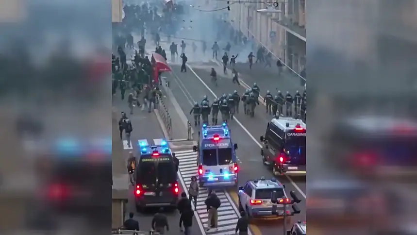 İtalya Sokaklarında Protesto Dalgası: Beş Kentte Polisle Çatışma Yaşandı