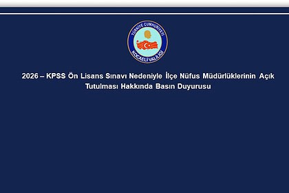 Kocaeli’de KPSS Ön Lisans Sınav Tedbirleri Açıklandı: 5 İlçe Nüfus Müdürlüğü Pazar Günü Açık!