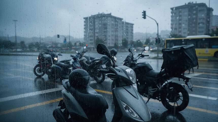 Kocaeli Valiliği’nden Sağanak Yağış Ve Trafik Tedbiri: Motosiklet Ve Kuryelere Trafik Yasağı!