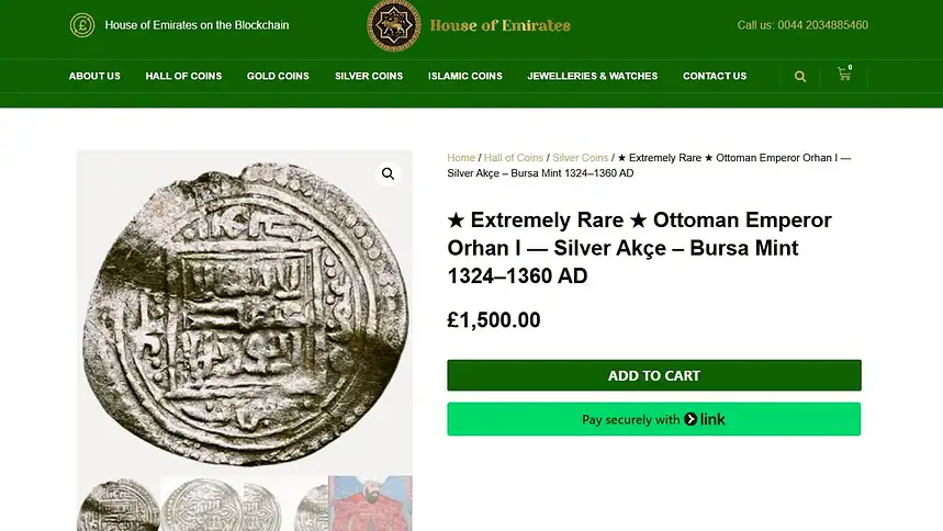 Orhan Gazi'nin Bursa Akçesi Londra'da 1500 Sterline Satışa Çıktı