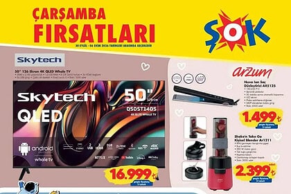 ŞOK 30 Eylül 2026 Kataloğu: Akıllı TV, Saç Düzleştirici, Paşabahçe Kavanoz, Yatak Örtüsü Seti %50 İNDİRİMLER!